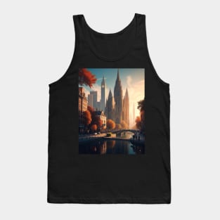 Autumn Vibes: Cityscape Painted in Fall's Finest Colors Tank Top